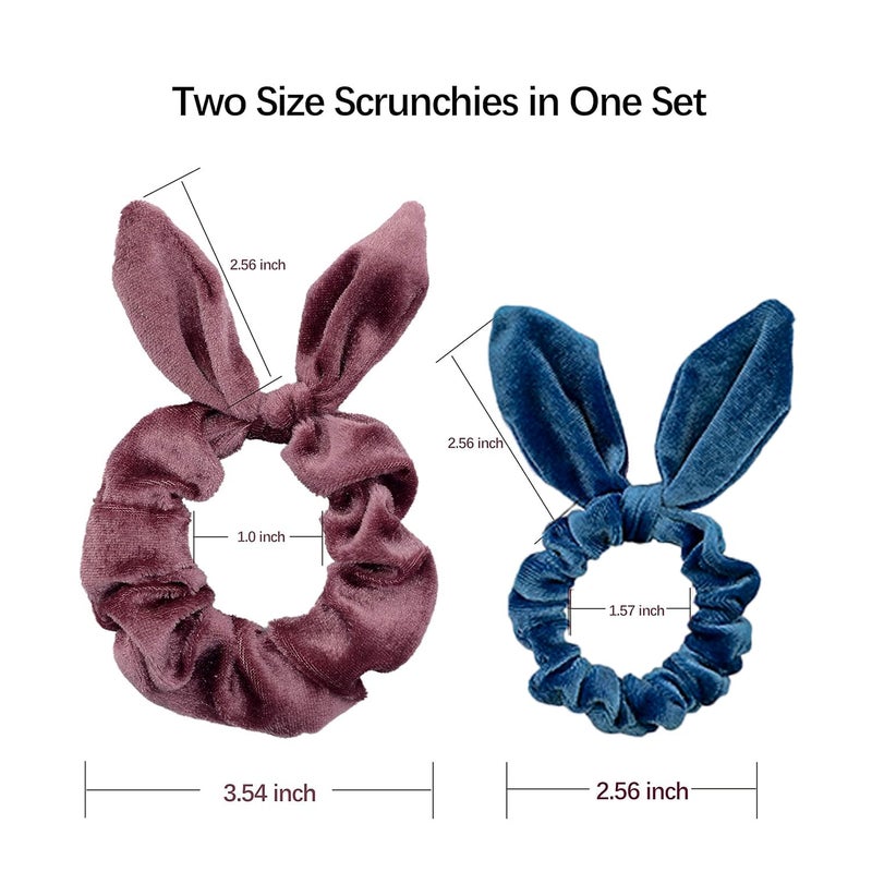 Simnice 25 Pack Hair Scrunchies Rabbit Bunny Ear Bow Bowknot Scrunchies Velvet Scrunchy Bobbles Elastic Hair Ties Bands Ponytail Holder - Image 2